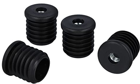 GleitGut 4 x Gewindestopfen rund Gewindebuchsen Kunststoff Einsteckbuchsen für Rundrohre (30 x 1,5 mm, M8 Gewinde)