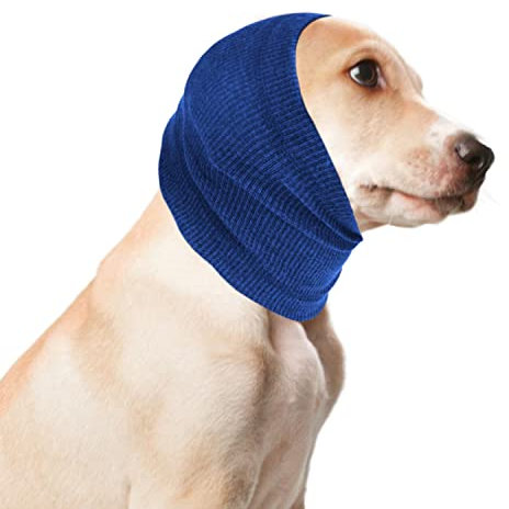 CHEERYMAGIC Dog Snood for Dog Neck and Ears Warmer, Noise-reducing, Calming, Red, Large, Polyester