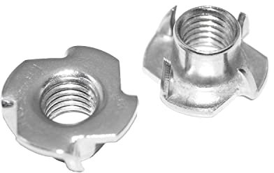 Einschlagmuttern M6 Edelstahl 2 Stück mit 4 Einschlagspitzen aus rostfreier Edelstahl V2A A2 für Holz - Einpressmuttern