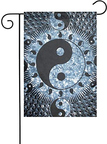 Ying Yang Diagramm Hofdekoration Gartenflagge :: Dekorative Flaggen, hauptsächlich für Terrassen, Gärten, Blumentöpfe usw. 30,5 x 45,7 cm