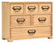 KIRIGEN Wood Storage Drawer Units Desktop Organiser Mini Chest of Drawers Card Catalog Cabinet 6 Drawers with Metal Handles for Home Office Countertop Natural (3D6C-NA)