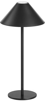 SIRINA Lámpara de mesa LED. Inalámbrica, portátil y recargable. IP54 Interior y exterior.Carga USB. Regulable.Color Negro