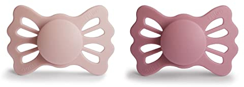 FRIGG Lucky Silikon Schnuller | Symmetrischer Schnuller 2er Pack | BPA-frei | Hergestellt in Dänemark | Blush/Cedar - Größe 2 (6-18 Monate)