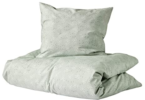 Leander Meadow Bettwäsche Juniorgröße Maße 100 x 140 / Kissengröße 40x45 cm - Farbe sage Green grün (Bettwäsche ohne Bettdecke)