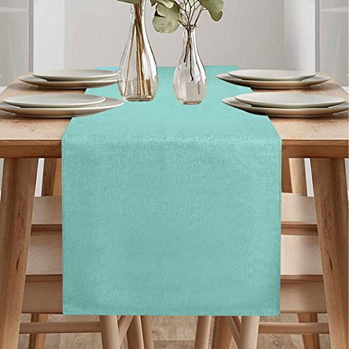 Tischläufer Frühling Modern, Tischläufer Abwaschbar, Tischläufer Leinenoptik, Tischläufer Wasserabweisend, Tischläufer für Esszimmer Party Urlaub Dekoration (Mintgrün, 40 x 140 cm)