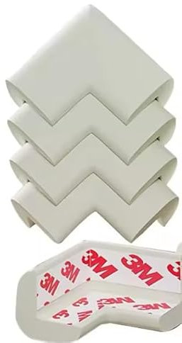 VINIFREDY 4/8 pcs Super Soft Child Baby Corners Protector Soft Foam Edge Table Corners Protection Furniture Guards (4 White)