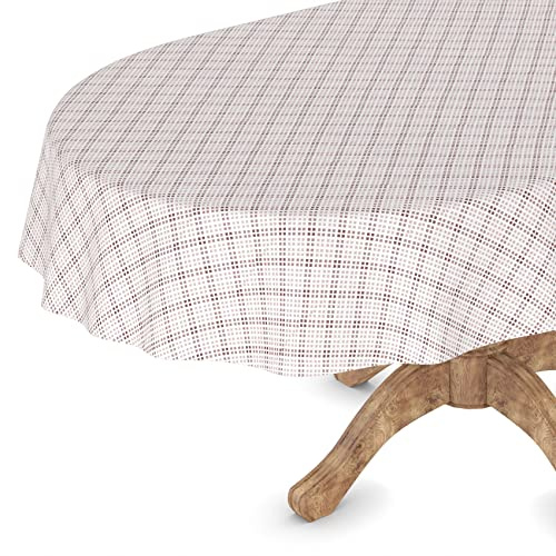 Wachstuchtischdecke Wachstischdecke Tischdecke abwaschbar Gartentischdecke Wachstuch Eckig rund oval Oval 140 x 240cm Schnittkante Pixel Karo Beige