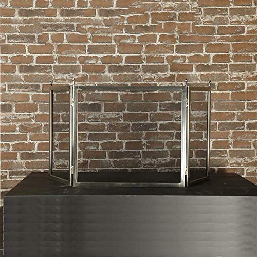 XIBANY Funkenschutz für Kamine, 3 Paneele, Schmiedeeisen-Kaminschutz, Heim-Wohnzimmer-Metalldekor-Netz, Funkenschutz-Abdeckung für Kaminzubehör, 20 x 41 Zoll Feito NA China