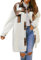 Feziakuk Damen Mantel Flanell Dufflecoat Lässiges Revers Kariert Jacke Warme Mittellange Wollmantel Herbst Winter Einreihiger Kaschmirmantel Frauen Wintermantel, Khaki M