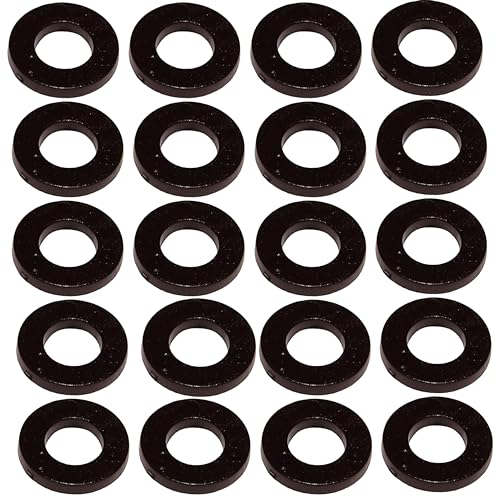 M8 Unterlegscheiben aus Nylon, flach, Form A, DIN 125A, Schwarz, 20 Stück