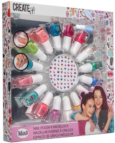 Create It! - 84515B - Nail Art Set - Kindernagellack Set 16-teilig mit Nagelsticker