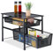 Relaxdays Estantería Organizadora, 2 Cajones de Rejilla, Organiza Baño, Cocina u Oficina, Apilable, 30x28x42,5 cm, Negro