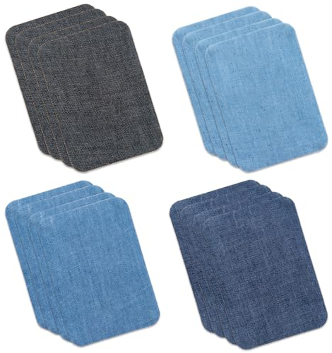 SIYINGSAERY Flicken zum Aufbügeln 16 Stück Bügelflicken Jeans 4 Farben Aufbügel Flicken Jeans Patches Zum Aufbügeln Reparatur Patches Bügeln Aufbügelflicken für Jeans Kleidung Lochreparatur(11*7.5cm)
