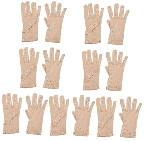 Milisten 7 Paare Heiße Diamanthandschuhe Eiskunstlauf Ohne Handschuh Modehandschuhe Nackte Handschuhe Eiskunstlauf Stylische Performance-Handschuhe Kind Elasthan Erwachsener Longboard