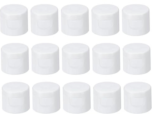 PATIKIL 20/410 Replacement Flip Caps, 15Pcs Inner Dia 0.8 Plastic Reusable Non-Spill Bottle Lid for Paint Dispensing Squeeze Shampoo Drinking Bottles, White