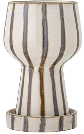 Bloomingville Blumentopf Agna mit Untersetzer Braun Natur 21x12 cm Übertopf