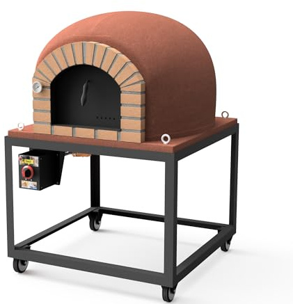 MOVELAR - Forno a Legno da Esterno Incasso Modello STROMBOLI (Bordeaux 730 x 120 x 120 cm) - Isolato con Sughero e 3 Coperte in Ceramica