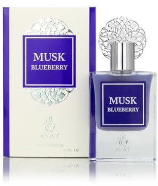 Ayat Perfumes Set Prestige Complet Musk Collection – Eau de Parfum 50 ml, Moschus 5 ml, Duftöle 12 ml & Sahne von 18 g – Duft Dubai (Moschus Bleuberry)