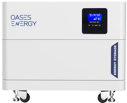 Oasesenergy Batterie Lithium 48V 100Ah, Tout-en-Un 5kWh LiFePO4 Batterie De Stockage, Ensemble Onduleur 5kW, Facile à Installer, pour Le Stockage photovoltaïque, Hors Réseau Batterie, système Solaire