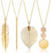 DAJISI 4 Stück Modeschmuck, Boho Schmuck Damen Y-Förmig Modeschmuck Kette Lang Goldene Feder Lange Kette Damen Modeschmuck Boho Kette Damen Lang für Damengeschenk
