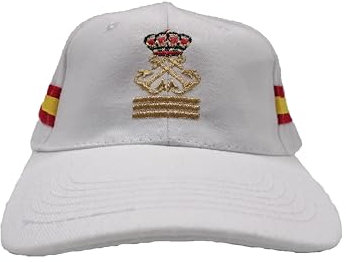 Gorra Bandera España Bordado Capitán de Yate. Color Blanco.