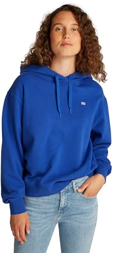 Tommy Hilfiger Damen Hoodie Contrast Flag Regular Fit, Blau (Noble Blue), L
