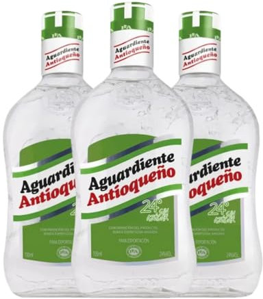 Orujo Aguardiente Aguardiente Antioqueño Sin azúcar 1 L (Caja de 3 Botellas de 1 L)
