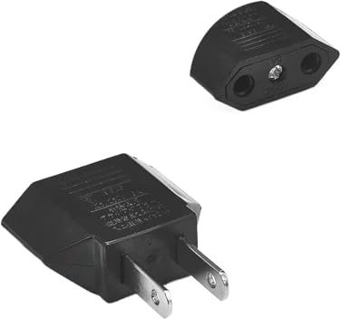 MJINA U+S Power Socket Adapters Power Adapter E+U to U+S U+S A+U E+U Euro A+C Software Converter Socket (2pcs,Black)