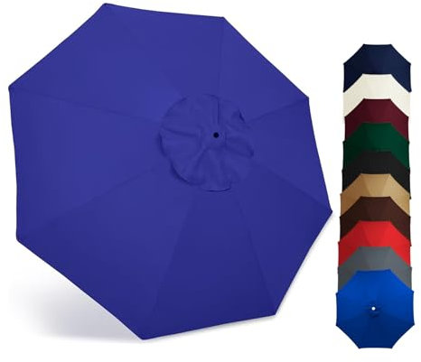 2.0m/2.3m/2.5m/2.7m/3.0m Housse De Rechange pour Parasol Toile De Auvent De Rechange De Jardin Protection UV pour Parasol De Marché Extérieur 6/8 Baleines