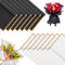 Weißes und Schwarzes Blumen Papier Verpackung TUIOLUI 14 Stück 58x58 cm Minimalistisches Blumenstrauß Geschenkpapier mit Goldrand Wasserdicht Papierblumen Flower Bouquet Wrapping Paper