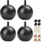 La Vane 2 inch Ash Wood Round Small Ball Furniture Bed Legs, Set of 4 Minimalist Modern Wooden Replacement Bun Feet Black with with M8 Bolt & Mounting Plate for Bed Sofa Dresser Cupboard Cabinet