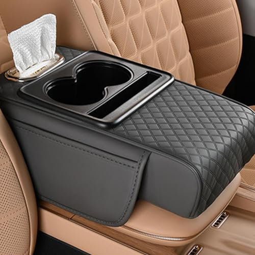 Car Armrest Storage Box, Car Armrest Pad, Car Console Storage Box, Car Center Console Organizer With Cup Holder, Car Armrest Center Consoles Cushion, Arm Rest Cushion Pads For Most Vehicle, SUV