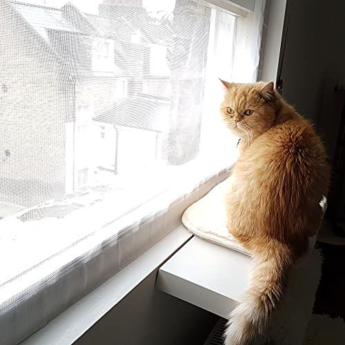 Flat Cats Window Protection for Cats Standard THREE Pack (White Mesh/White Fixings, 28 x 46)