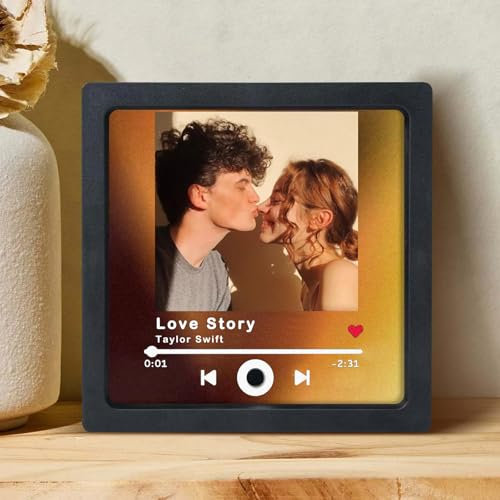Personalizado Imán de Refrigerador Música,Nevera Musical Reproductor Foto Portada del,Álbum Puede Reproducir Canciones para Amantes Música Amigo Familia San Valentín Cumpleaños Regalo (A-Enmarcado)