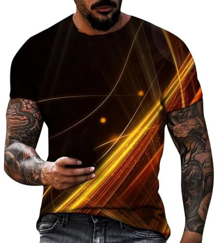 T-shirt da uomo con palme angels, maglietta estiva a maniche corte, basic da uomo, casual, girocollo, maglietta con stampa 3D, in cotone, leggera, da uomo, vestibilità regolare, A3, S