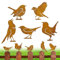 5 Stück Rost Vogel Gartenstecker Für Draußen, Vögel Deko Rost, Rostdeko Gartendeko, Vogel Gartendeko, Gartenstecker Metall Roststecker, Draußen Herbstdeko Outdoor Holz Zaunfiguren