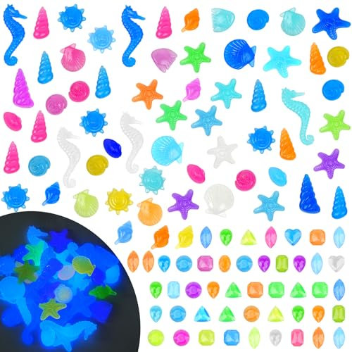 Vicloon Jouets de Plongée, 100PCS Jouets Lumineux Piscine Enfant, Bijoux en Pierres Précieuses de Pirate, Grands de Colorés Cristaux de Plongée, Kit de Jouet de Natation sous-Marine d'été