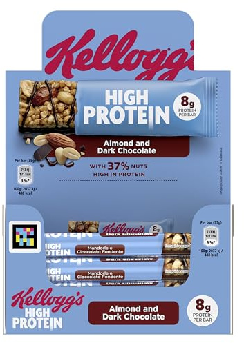 Kellogg's High Protein Almond & Dark Chocolate Snack Bar 35g | High protein snack bars with almonds and chocolate, individually wrapped, a convenient on-the-go protein snack