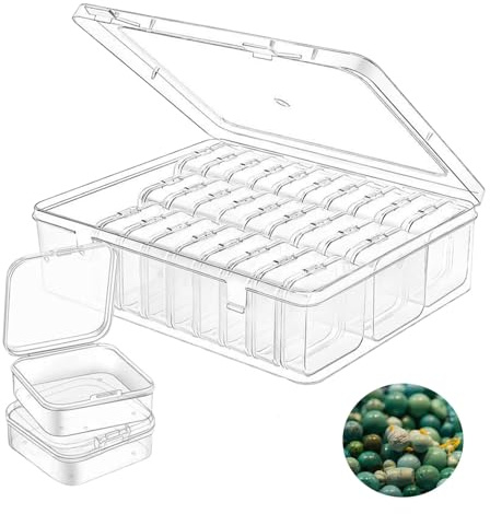 30 Stück Aufbewahrungsboxen Klein (5,5 x 5,5 x 2cm),Aufbewahrungsbox Mit Deckel Klein,Mini Aufbewahrungsbox Aus Klarem Kunststoff,Kleine Box Mit Deckel Für Kleinteile,Ringe,Ohrringe,Perlen,Pillen