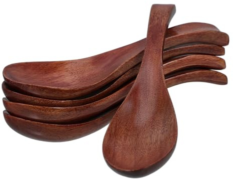 MOTHNUR 5piezas Cuchara De Arroz De Madera Estilo Japonés Mango Para Ramen Sopa Utensilios De Cocina