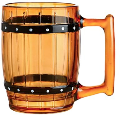 Fassförmiger Becher 300 Milliliter Ergonomischer Griff | Glas Bierbecher In Der Fassform Für Schokolade, Tee, Milch, Wasser, Wein, Zuhause, Camping, Wohnheim, Hotel, Apartment