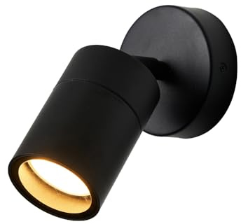 LITECRAFT Kenn Outdoor Spotlight, Black | Adjustable, IP65 Rated, Wall or Ceiling Light