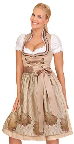 MarJo Trachten Mididirndl 2tlg. - Claude - Cappuccino, Größe 34
