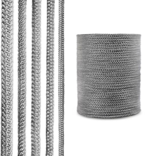 STEIGNER Corde en Fibre de Verre SKD02-10, 10 m, 10 mm Scellant Gris Foncé Résistante à la Température jusqu'à 550 ° C