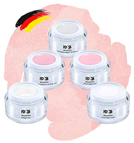 Baby Boomer Premium Gel Set French Make Up Aufbau Ombre Rosa Nude Weiss - Made in Germany (5 x 5ml)