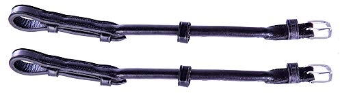 BR Backenstücke Leder rundgenäht 1 Paar schwarz-Silber Gr. Warmblut