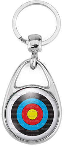 Badgmania Porte Clés Métal 2 Faces Logo 3cm Cible Tir a l'Arc Archerie Tireur Chasse