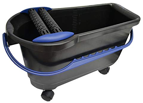 HUFA Profi-Clean Waschbox - Set mit 24l Eimer, 4 Räder und Doppelrollen (offen) - Waschset Fliesen Wascheimer - Fugbox für Fliesenleger