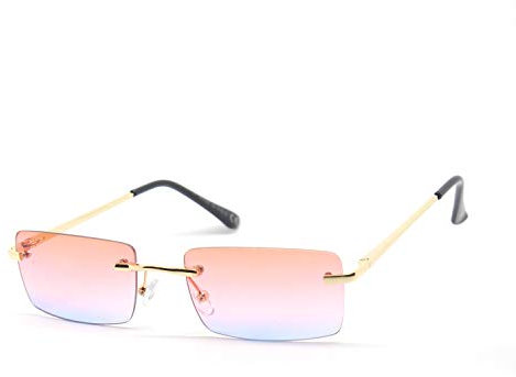 SY SEEYOU lunettes de soleil verre transparent multicolores rectangulaire (Rose bleu)