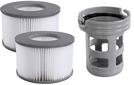 Miweba Original MSpa Whirlpool Ersatz Filter Filterkartusche Nachrüstset 2X Filter + Filterhalter für Modelle bis 2019 - Delight - Premium - Elite - Concept (Nachrüstset Modell bis 2019)